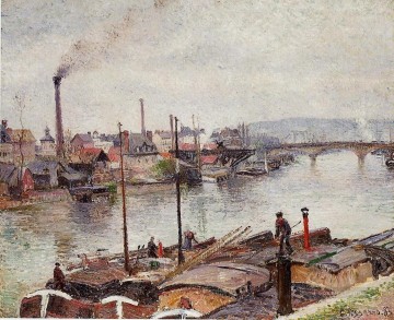  1883 Pintura al %C3%B3leo - el puerto de rouen 2 1883 Camille Pissarro